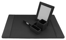 Black Leather Desk Mat Five-Piece Set
