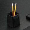 Black Leather Pencil Cup Holder