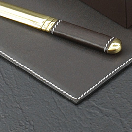 Brown Leather Executive Desk Mat