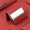 Red Leather Desk Business Card Tray