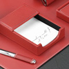 Red Leather Note Pad Tray
